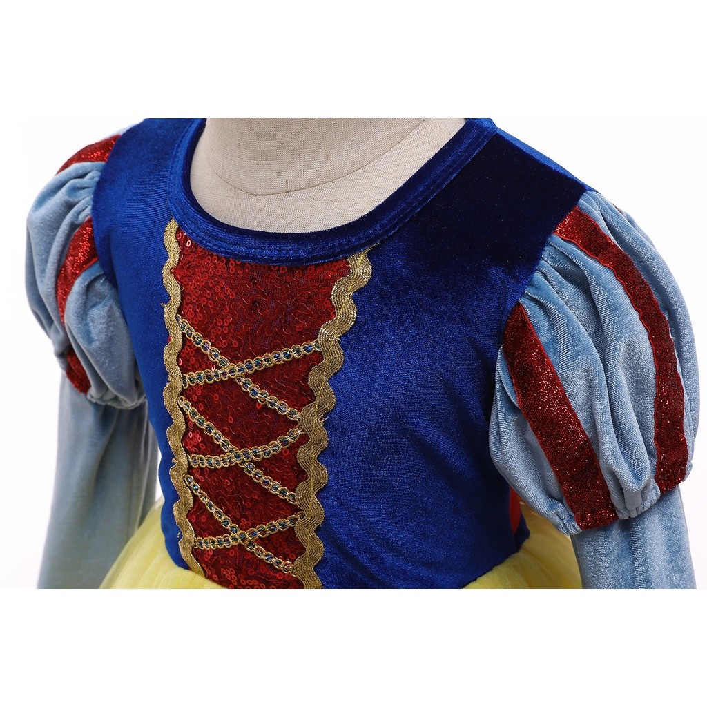 Quality Durable Kids Cosplay Snow White Costume Girls Birthday Party Princess Halloween Christmas Dress Up Premium - Image 4