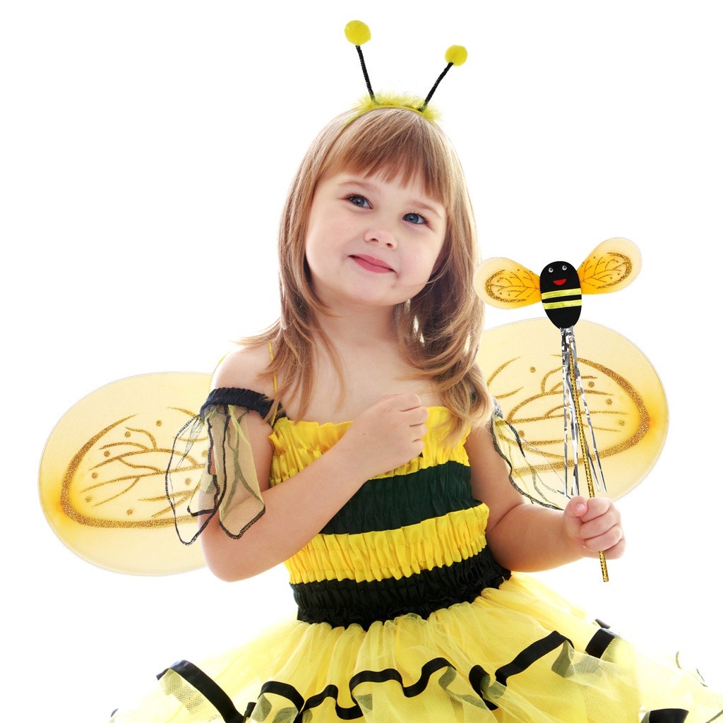 Reliable Have Xmas 1 Set Kids Bee Cosplay Costume Wings Headband Wand Stage Performance Props (Random Rope Color)️ ... - Image 3