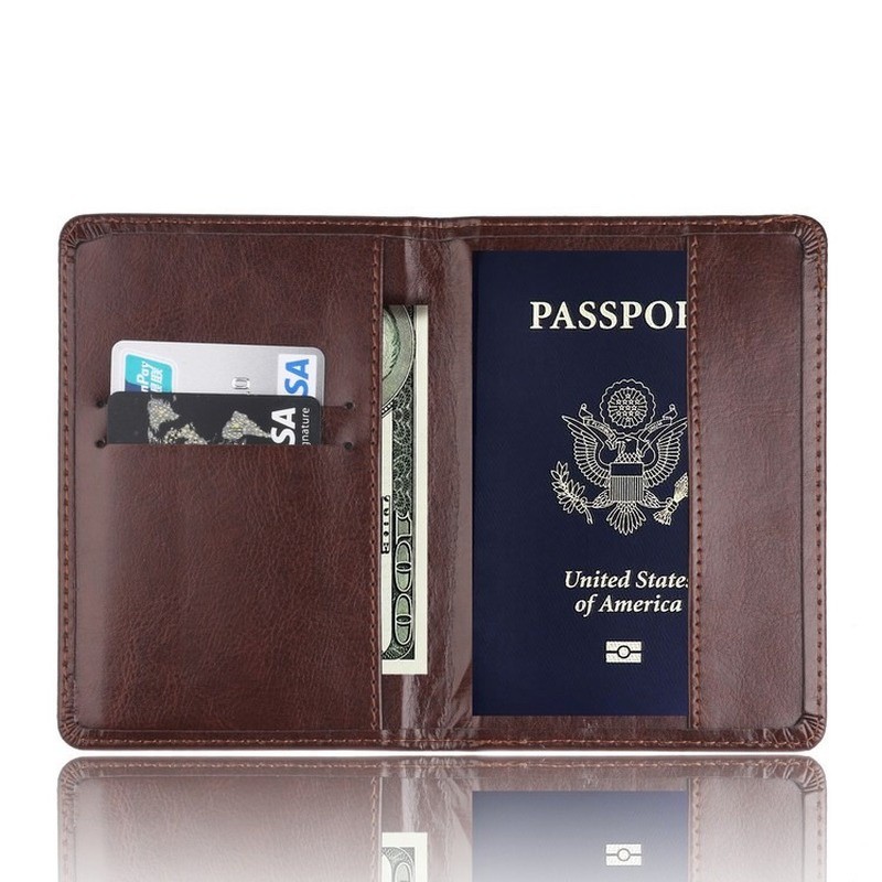 Fashion Style Simple Solid Passport Cover Men Holder Slim Designer Travel Wallet Business Case Minimalist Women Credi... - Image 5