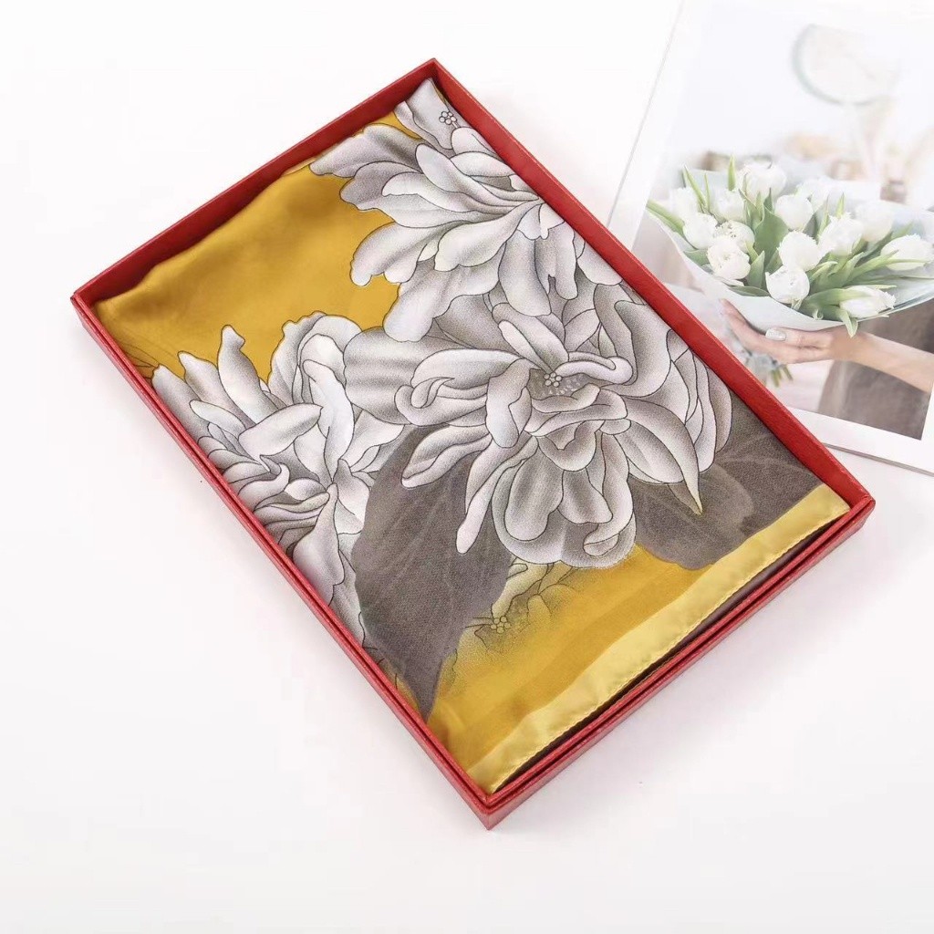 Multi Premium LISA Fashion Scarf square silk Muslim turban women's shawl printed 110 × 110cm Essential Reliable - Image 5