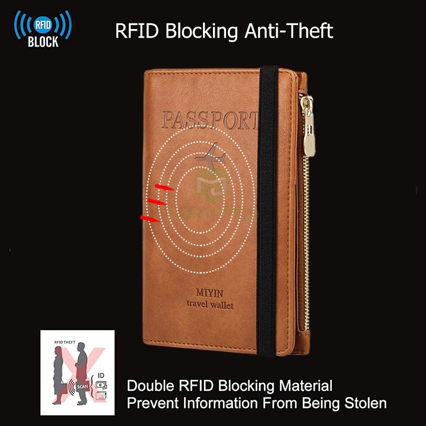 Daily Trendy Maytto Multifunction Passport Holder Fashionable Cover Frosted PU Travel Bag Wallet Ticket Zipper - Image 3
