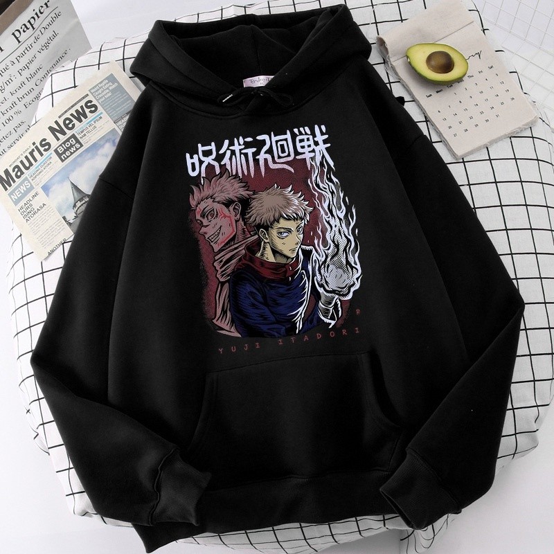 Have Multi Unisex Japanese Anime Jujutsu Kaisen Hoodies Men Yuji Itadori Cartoon Sweatshirts Kawaii Gojo Satoru Graph... - Image 4