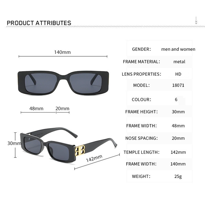 Reliable Multi New Women Sunglasses Vintage Square Designer B Logo Female Eyeglass Small Rectangle Glasses UV400 Must... - Image 3