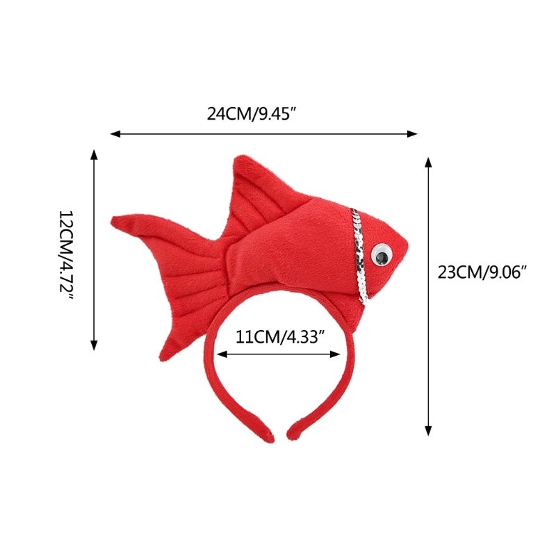 Premium Must Dark Cartoon Headband Stuffed Fish Shape Hair Hoop Woman Cosplay Costume Prop Purpose - Image 2