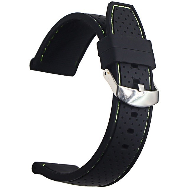 Portable Outdoor Breathable Soft Silicone Strap Rubber Bracelet Accessory Waterproof 18MM20MM22mm24MM Universal Men's... - Image 3