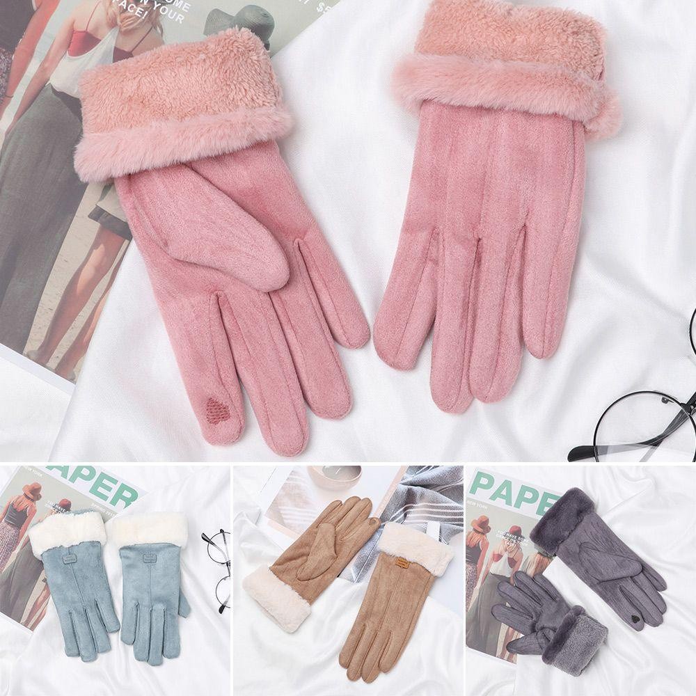 Premium Essential OKDSHOP Women Gloves New Fashion Outdoor Sport Autumn Winter Furry Warm Mitts Have - Image 3