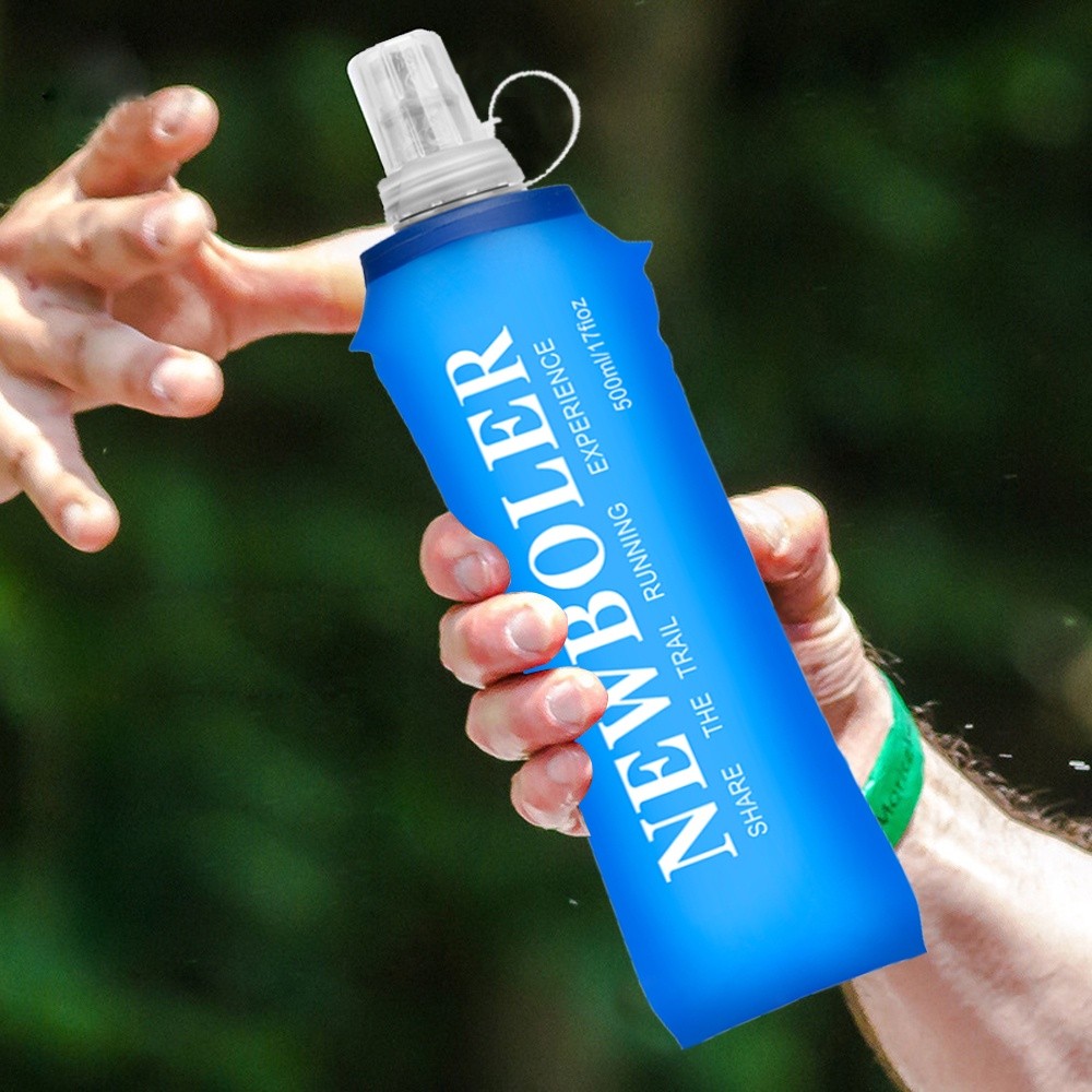 Portable Outdoor NEWBOLER 250ml 500ml Running Sport Bicycle Soft Water Bottle Folding TPU Flask Bag Chic Accessory - Image 2