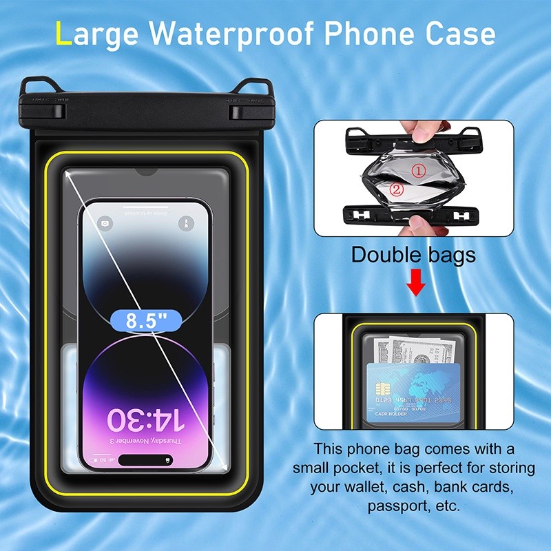 Portable Trendy HAISSKY Upgrade Float Waterproof Phone Bag iPhone 14 13 12 11 Pro Max Plus XR XS Universal Swimming S... - Image 2