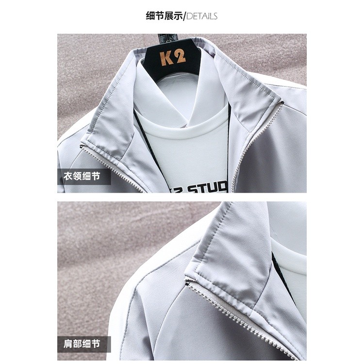 Quality Must Men's long sleeve sports suit Running sportswear reflective stripe Casual Couple - Image 4