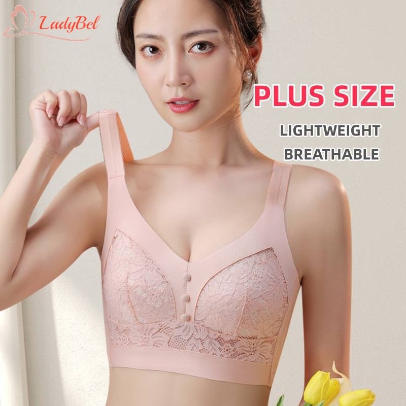 Must Versatile lace bra plus size women wireless adjustable light thin big breasts look small section push-up anti-sa... - Image 4