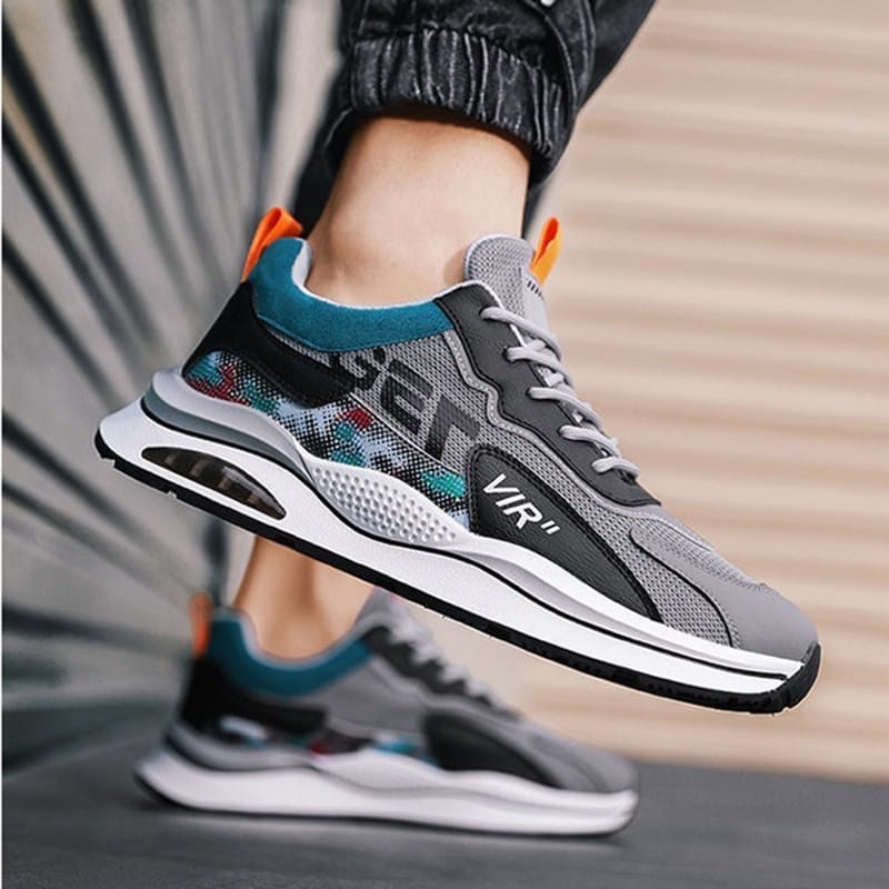 Gym Walking "FREE BOX"LV0228 Sepatu Sneakers Sport Pria Motif VIR Athletic - Image 5