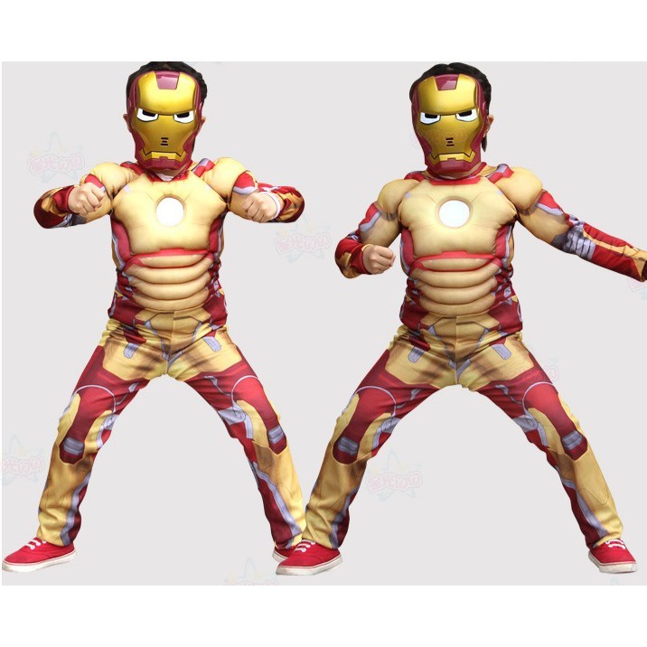 Multi Durable Boys Iron Man Cosplay Superhero Muscle Jumpsuit Kids Ironman Costumes Mask Children Clothes 3D Reliable... - Image 3