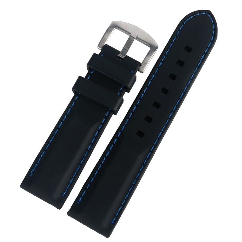 Fashion Trendy 20mm/22mm/24mm/26mm Silicone Rubber Pin Buckle Watch Band Strap Replacement Outdoor Portable - Image 3