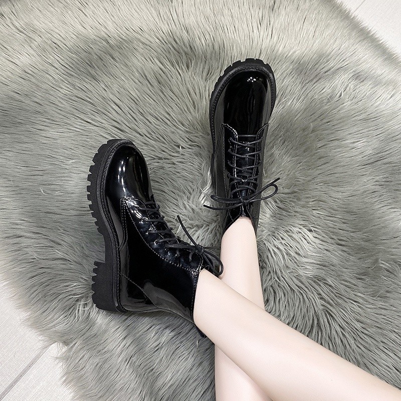 Comfort Active MAY Fashion Martin Boots Korean Style Ladies Zippers Ankle Comfortable High Heel Leather Shoes Ready S... - Image 4