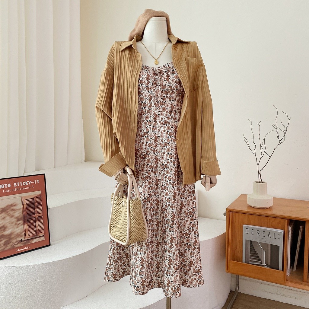 Essential Durable Korean Style Women Ladies Loose Chiffon Pleated Big Size Long Sleeve Shirt Blouse Baju Wanita Lenga... - Image 3