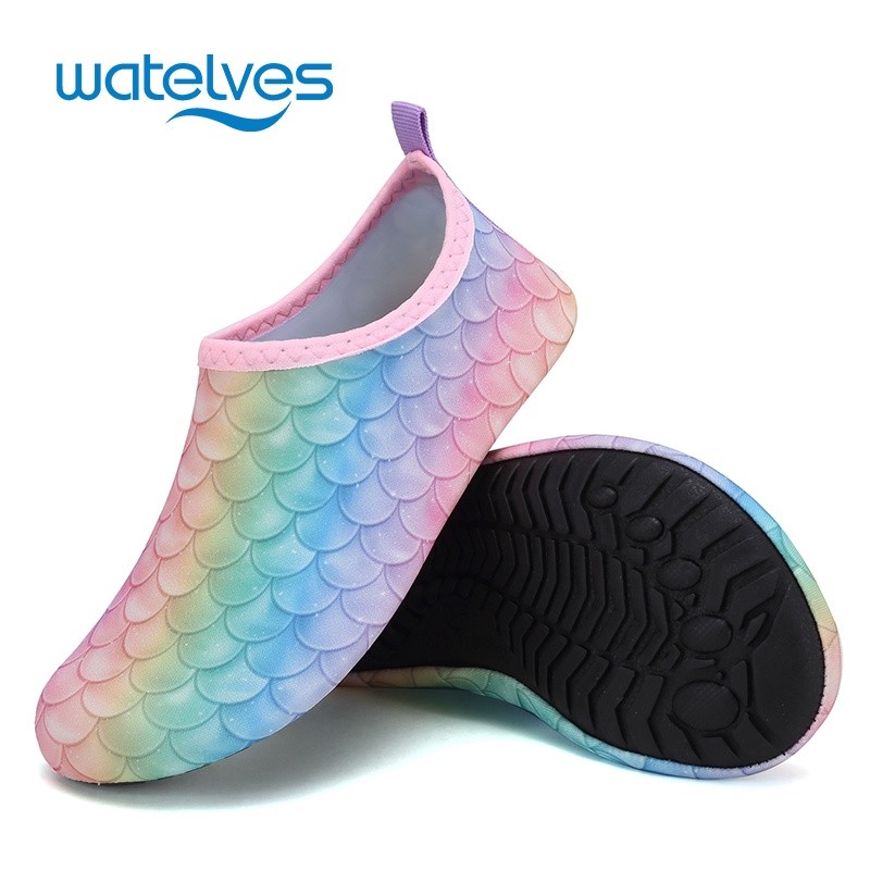 Walking Active Ranbow Fish Scale Water Shoes Boys Girls Kid's Quick-Dry Non-Slip Barefoot Aqua Socks Beach Swim Surf ... - Image 2