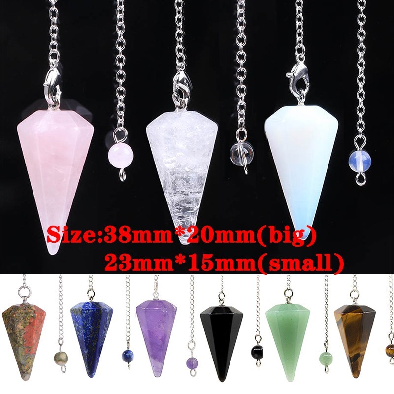 Durable Purpose Reiki Healing Pendulum Dowsing Natural Stone Amulet Chakra Crystal Pendant Meditation Hexagonal Pendu... - Image 4