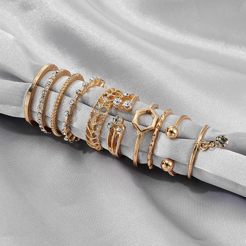 Must Durable COCOJEWELRY 8Pcs/Set Fashion Ring Sets Alloy Index Finger Rings Gold Plated Adjustable Open Knuckle Wome... - Image 3