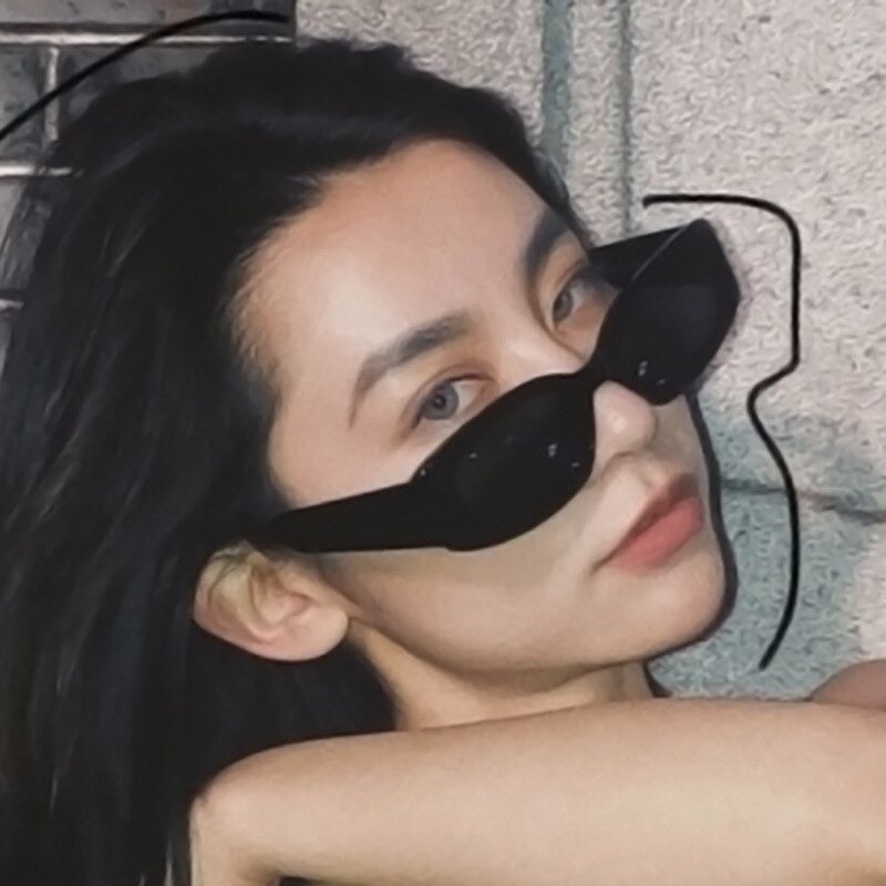 Purpose Versatile Cermin mata hitam wanita perempuan Viral Sunglasses Retro Small Square Trending Glasses Black White... - Image 5