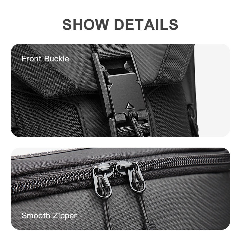 Fashion Outdoor OZUKO Waterproof Men Shoulder Crossbody Bag Multi-layer Sling Chest Pack Korean Style Accessory - Image 2