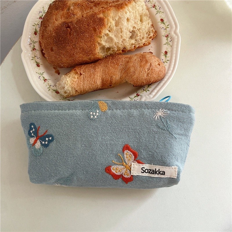 Outdoor Accessory Japanese style simplicity design flowers stationary bag portable canvas storage Daily - Image 5