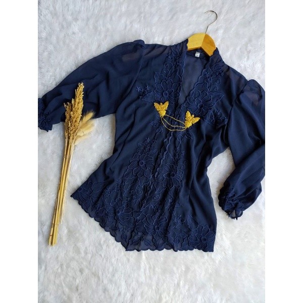 Durable Reliable Balinese Embroidered Velvet KEBAYA Top Only Multi Premium - Image 3