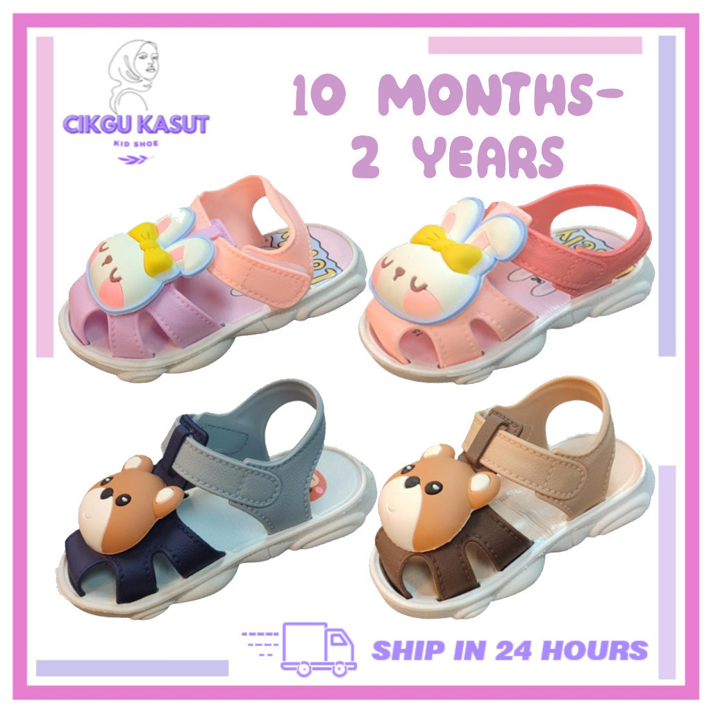 16-20 Kasut Budak Lelaki Perempuan Bayi Boy Girl Shoes Sandal Bear Rabbit Bunny Pink Newborn Anti Slip A09