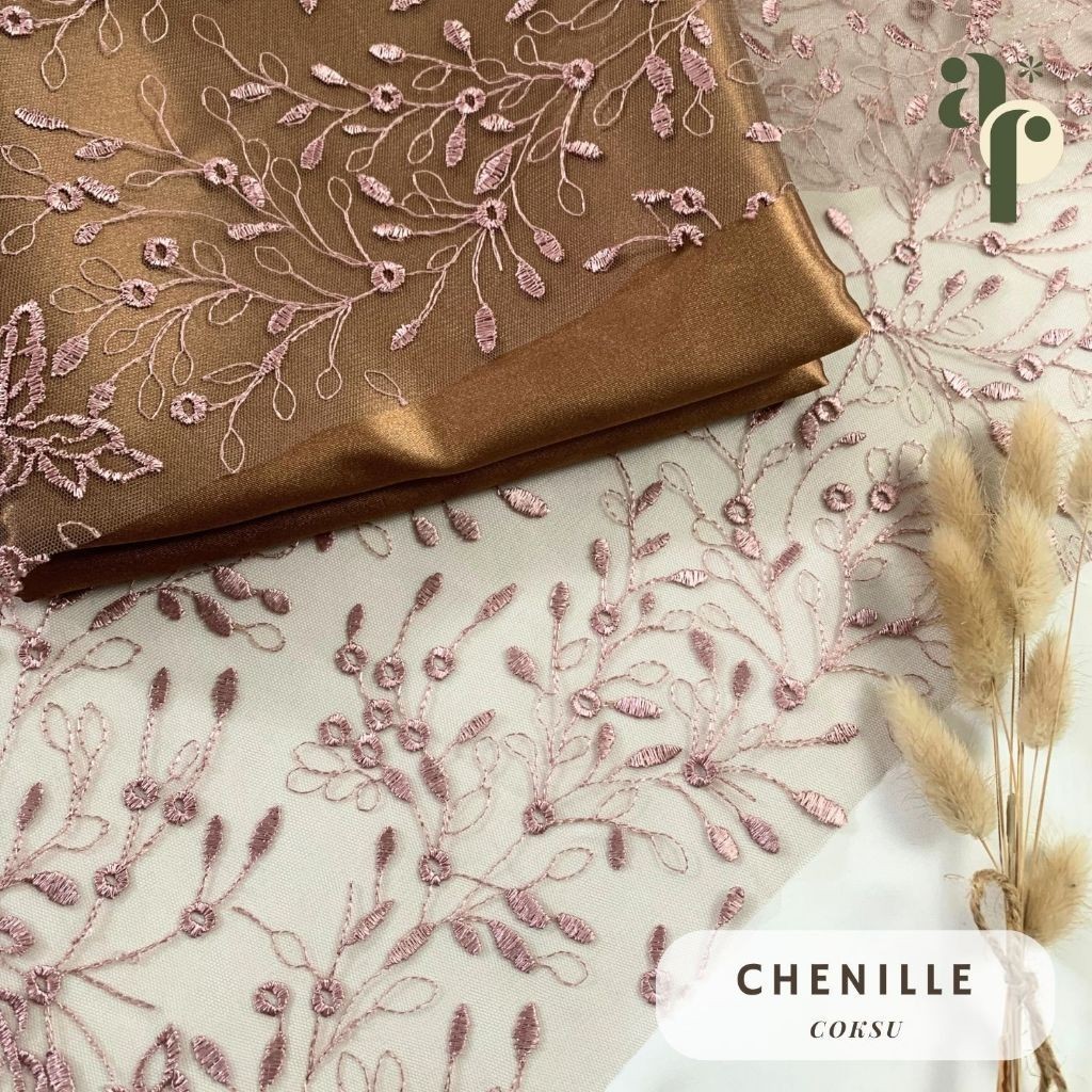 1⁄2 meter Premium Brocade Fabric/French Tile Brocade Material Kebaya Chenille Motif