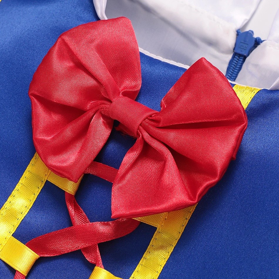 Must Purpose Girls Snow White Princess Dress Fairy Tale Cosplay Costume Birthday Dresses Christmas Party Bow Headband - Image 3