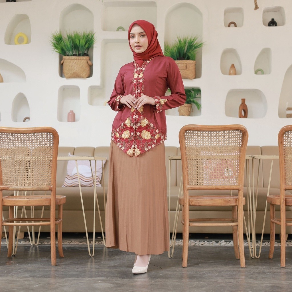 Must Premium Tille kebaya Embroidery Color modern Graduation Office Work wrana R24 R27 Reliable - Image 4