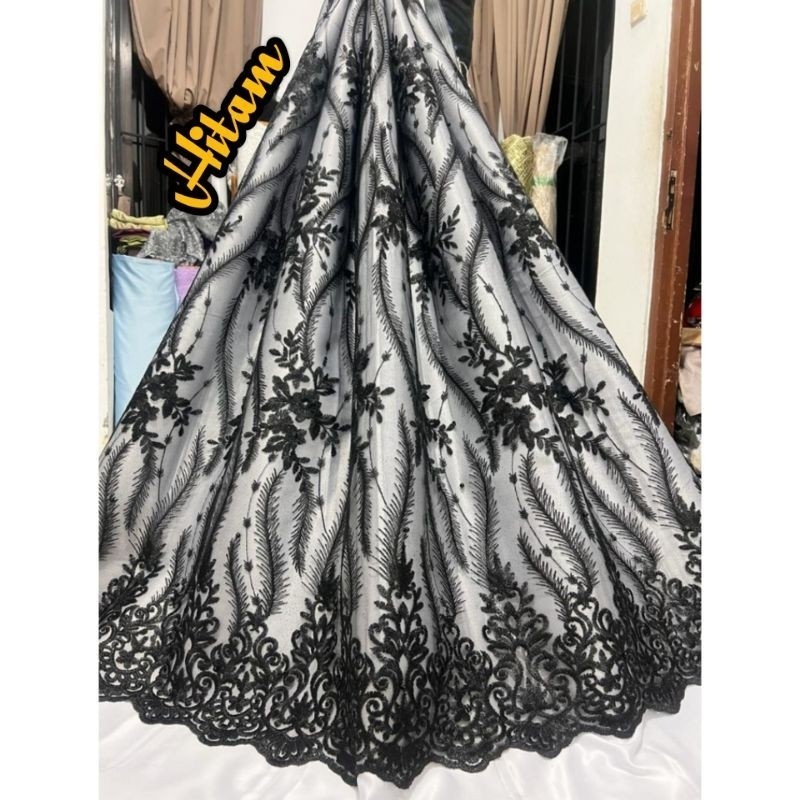 Multi Quality kain Tile tule akar bordir mutiara mewah / atas bawah cocok untuk gamis tunik dress dan kebaya Premium