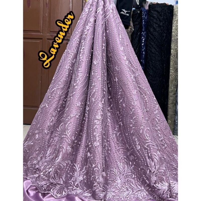 Multi Quality kain Tile tule akar bordir mutiara mewah / atas bawah cocok untuk gamis tunik dress dan kebaya Premium - Image 2