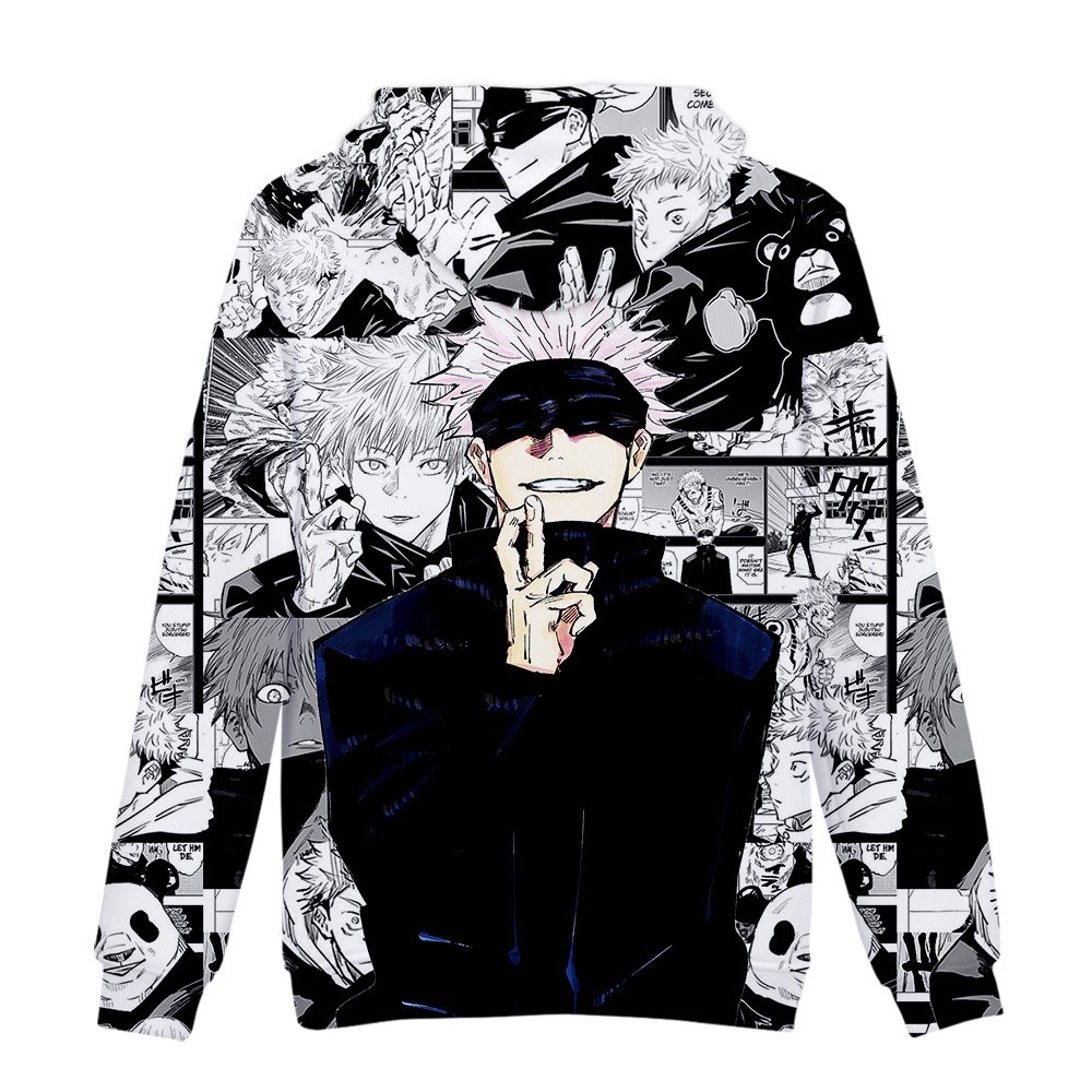Essential Versatile Hot Anime jujutsu kaisen Gojo Satoru 3D Printed Hoodie Jacket Unisex Outwear Plush - Image 3