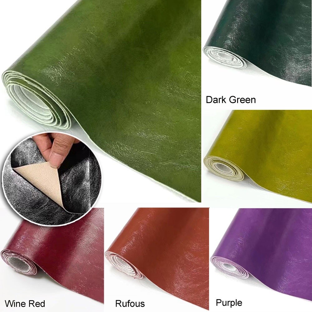 Quality Essential (Multimodal)1pcs new self-adhesive PU leather oil wax solid color thickened - Image 5