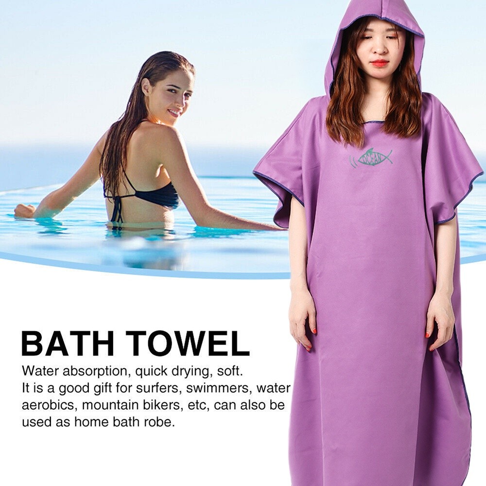 Premium Have WATTLE Microfiber Beach Changing Towel Quick-Dry Robe Surf Poncho Swimming Bathing Surfing Summer Dress ... - Image 5