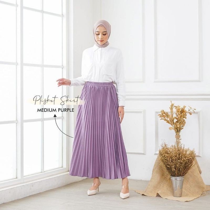 Reliable Durable Lilac jumbo mayung pleated skirt plisket - Image 4