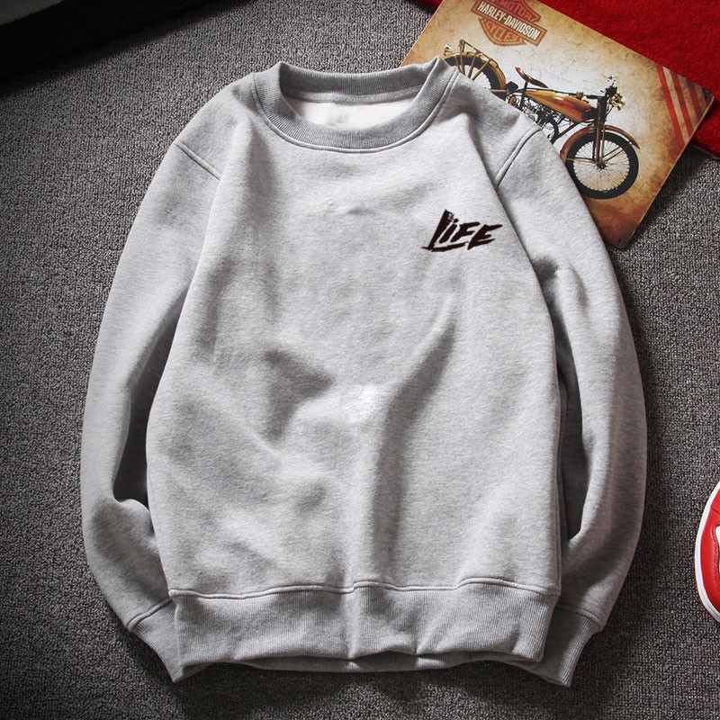 Essential Reliable Ready Stock Sweater Men Oversize Baju sejuk lelaki black grey long sleeves crewneck sweatshirt loo... - Image 4