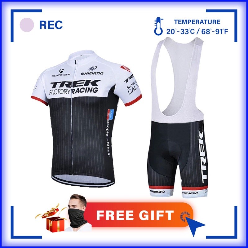 Quality Durable 【】Trek Men's Cycling Set Breathable Short Sleeve Mountain Bike Jersey Road Bicycle Pants Tops Sal... - Image 5