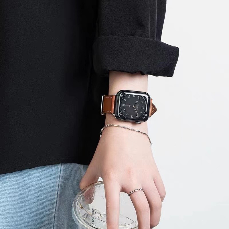 Outdoor Fashion Starlight Color Leather Watch Strap Ultra Series 8 7 6 SE 5 4 3 2 45mm 41mm 42mm 44mm 40mm Luxury iWa... - Image 3