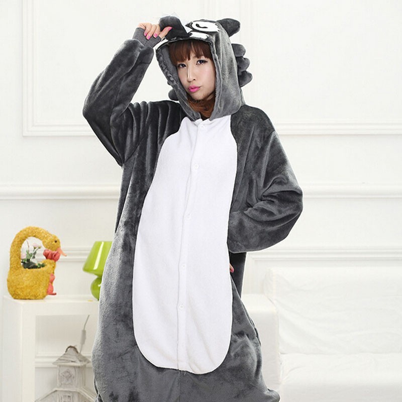 Quality Versatile Timber Wolf Onesie Adult Women Warm Animal Cosplay Costume pajama Kigurumi - Image 5