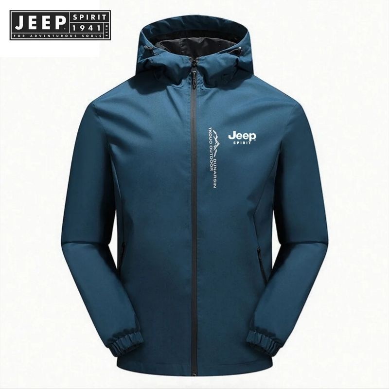 Durable Versatile JEEP SPIRIT 1941 ESTD Jacket Men's Hiking Autumn Outdoor Sports Waterproof Windbreaker Thin Section... - Image 2