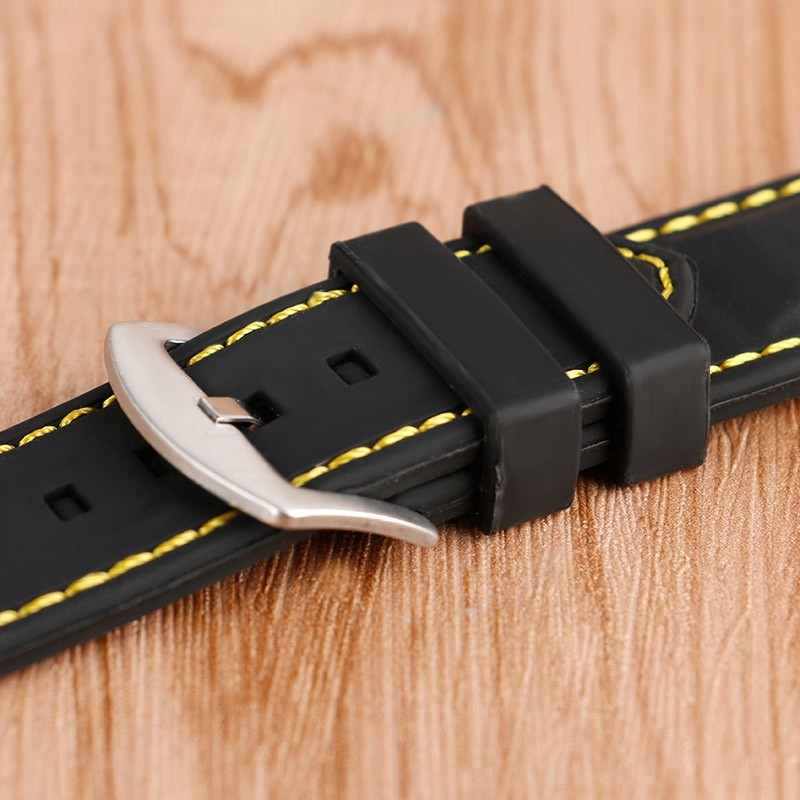Fashion Trendy 20mm/22mm/24mm/26mm Silicone Rubber Pin Buckle Watch Band Strap Replacement Outdoor Portable - Image 2