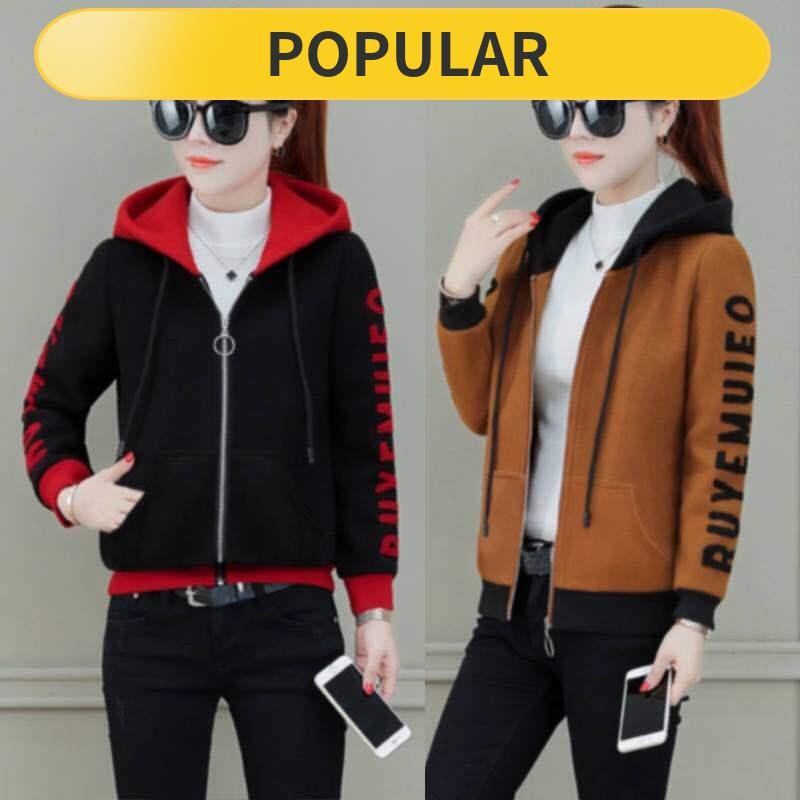 Purpose Essential [] t shirt korean style long sleeve baju hoodie perempuan Musim luruh dan sejuk versi Korea tambah ... - Image 4
