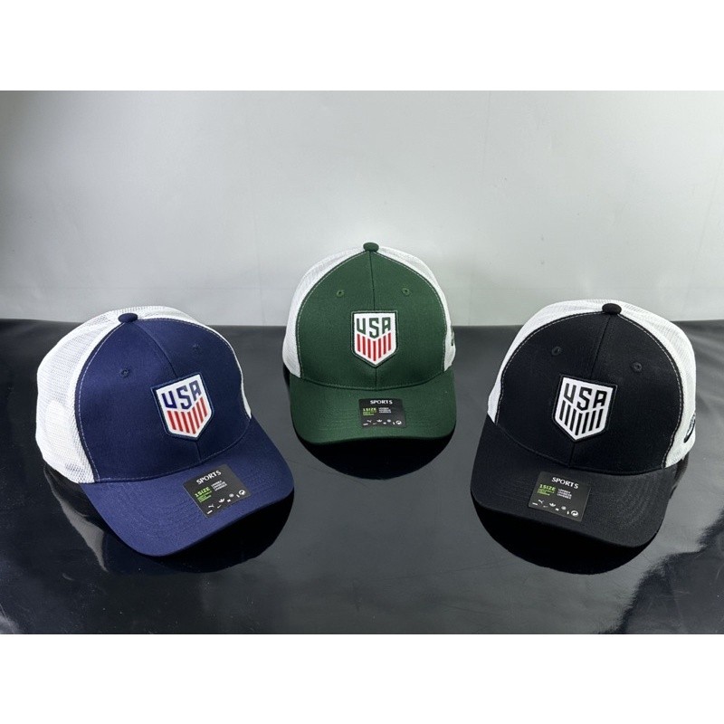 Versatile Purpose Cap 3D USA flag printed black blue white mesh - Image 3