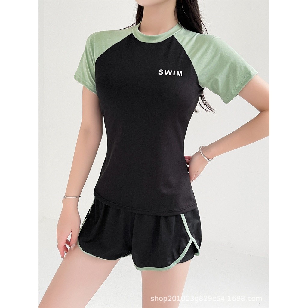 Essential Reliable Women Short Sleeve Swimsuit Sport Style Swimwear Multi Durable - Image 4