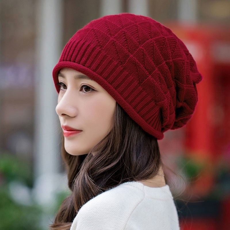 Durable Must @le pile cap hat knitting head joker earmuffs baotou cap街头褶皱堆堆帽毛线帽韩版单层针织... - Image 2