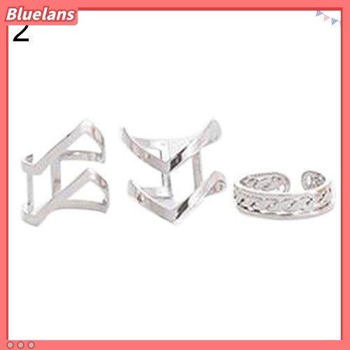 Multi Reliable Fashion Women's Warp Gold Silver Above Band Midi Knuckle Ring Rings 3Pcs/Set - Image 5