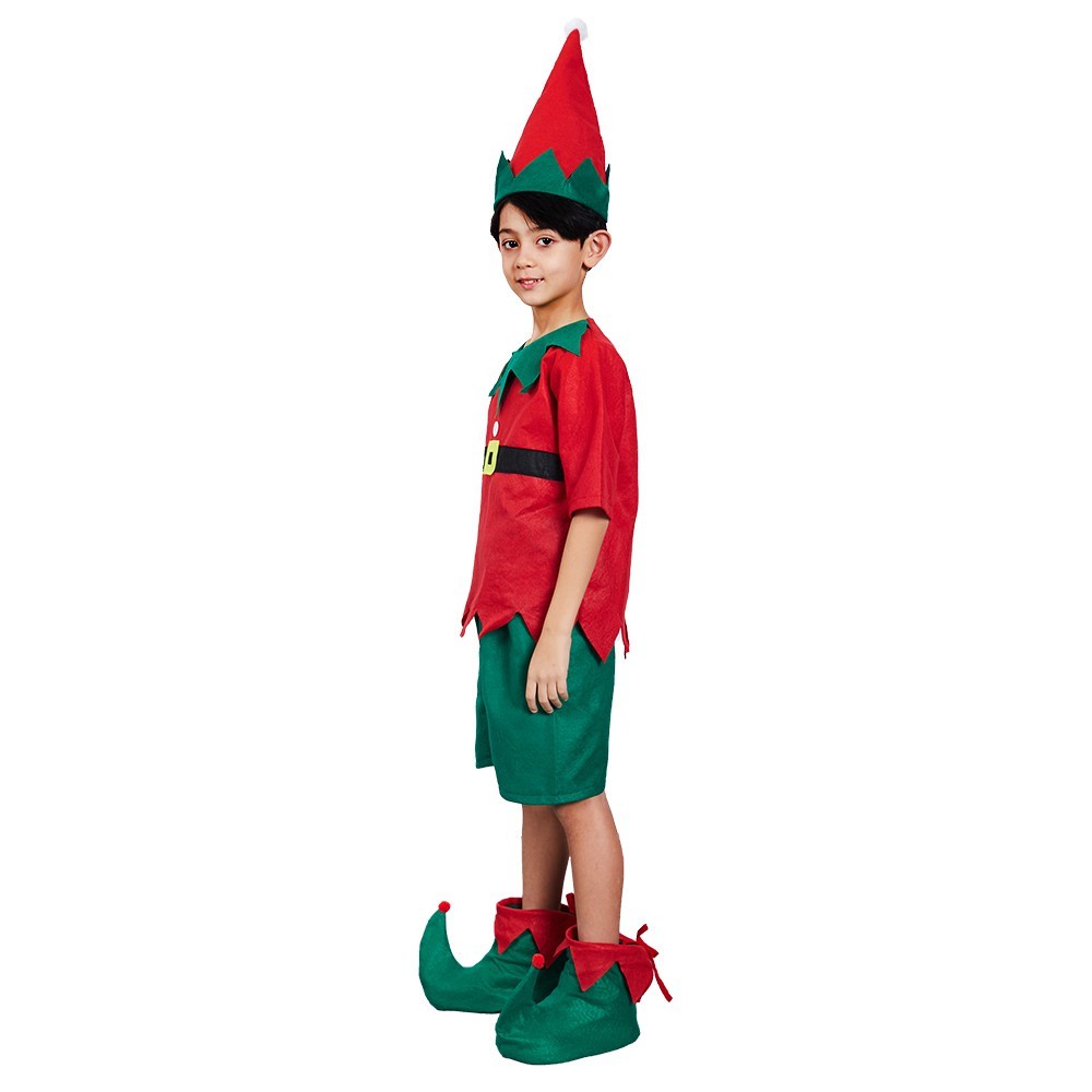 Essential Have Ready StockChristmas Elf Costume Kid Parent-child Santa Cosplay New Year Party Boy Family Matching Out... - Image 4