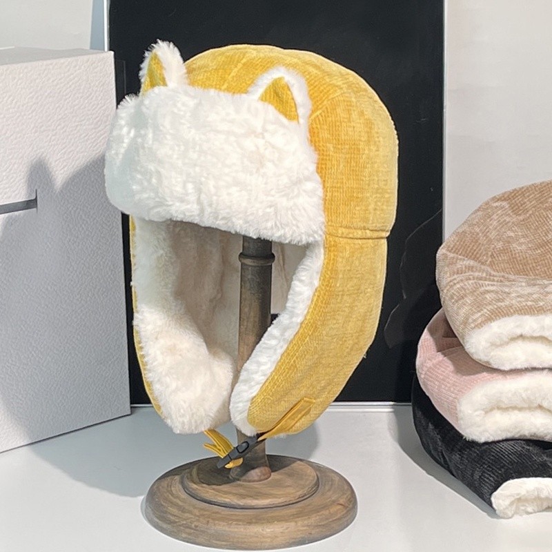 Have Multi Unisex Women Warm Earmuffs Thicken Ear-flapped Hat Winter Cold-proof Cashmere Lei Feng Cap Cat Ears Russian B - Image 5
