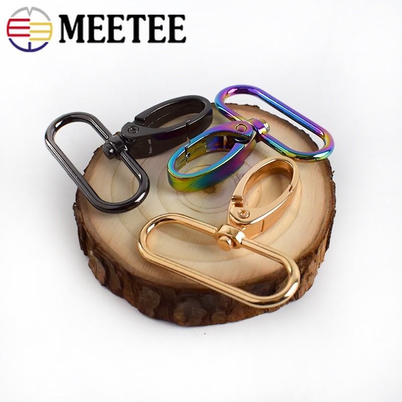 Portable Travel 2Pcs Metal Lobster Swivel Hook Clasp Keychain Cangkuk Beg Tali Bag Strap Connect Buckle Chic Trendy